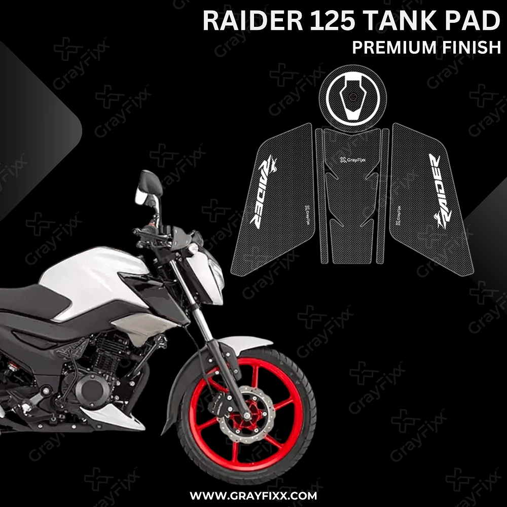 Raider 125 Full Tank Pad with Knee Pad | Full Tank Pad Compatible with Raider 125, Waterproof, Premium Finish, Pack of 1